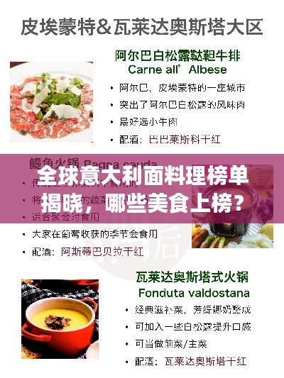 全球意大利面料理榜单揭晓，哪些美食上榜？