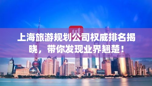 上海旅游规划公司权威排名揭晓，带你发现业界翘楚！