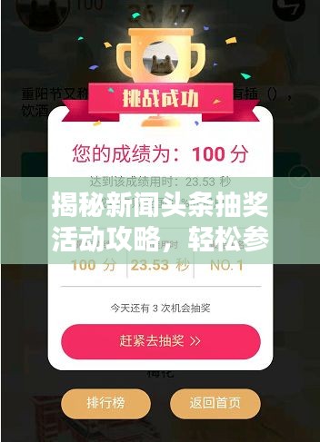 揭秘新闻头条抽奖活动攻略，轻松参与，赢取丰厚奖品！