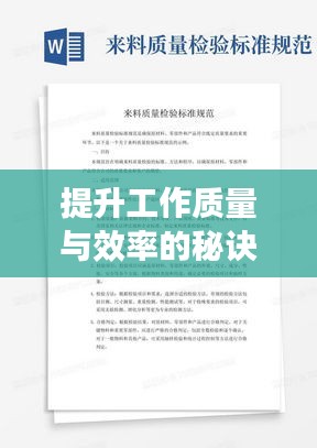 提升工作质量与效率的秘诀，汇报标准与规范指南