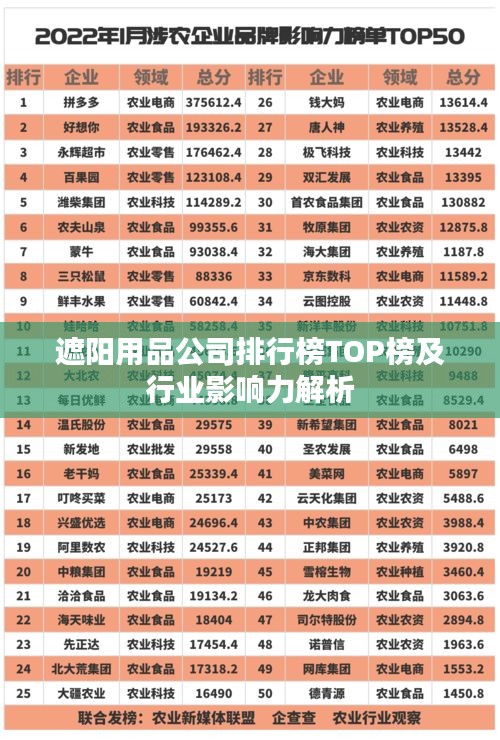 遮阳用品公司排行榜TOP榜及行业影响力解析