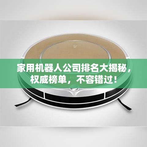 家用机器人公司排名大揭秘，权威榜单，不容错过！