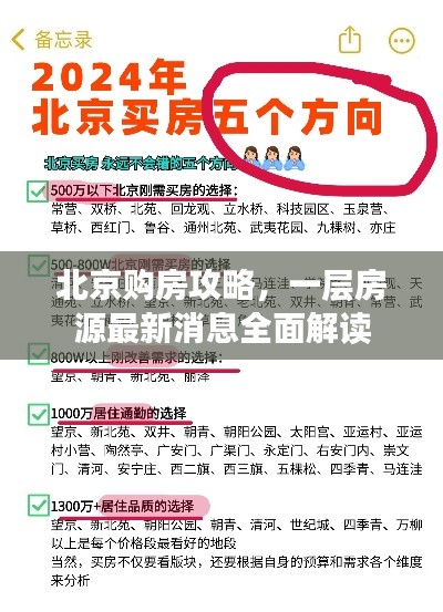 北京购房攻略，一层房源最新消息全面解读