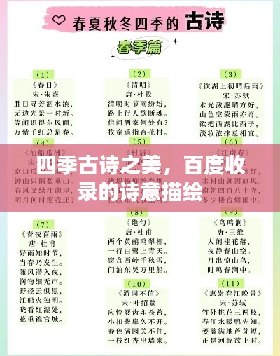 四季古诗之美，百度收录的诗意描绘