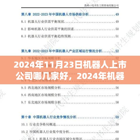 2024年机器人产业展望，上市公司哪家领先？