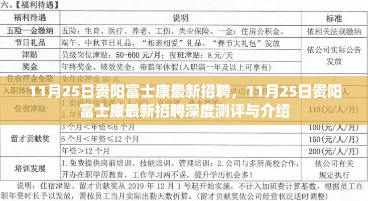 11月25日贵阳富士康最新招聘深度测评与详细介绍