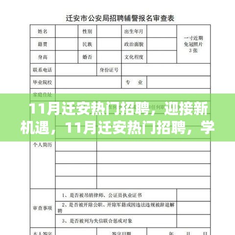 11月迁安热门招聘，迎接新机遇，塑造自信与成就