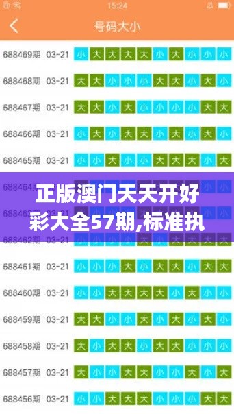 正版澳门天天开好彩大全57期,标准执行具体评价_分析版EZU9.95