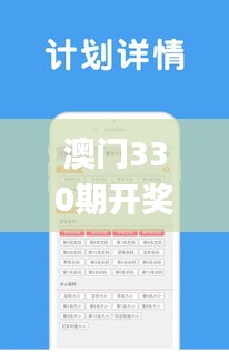 澳门330期开奖结果,策略优化计划_抓拍版CDT9.25