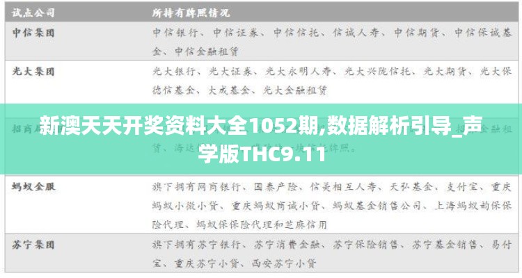 新澳天天开奖资料大全1052期,数据解析引导_声学版THC9.11