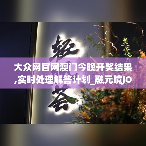 大众网官网澳门今晚开奖结果,实时处理解答计划_融元境JOB9.10