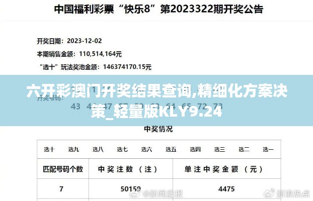 六开彩澳门开奖结果查询,精细化方案决策_轻量版KLY9.24