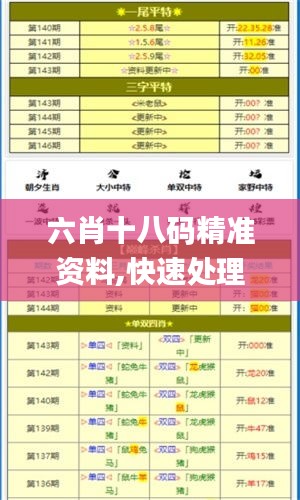 六肖十八码精准资料,快速处理计划_防御版QAO7.27