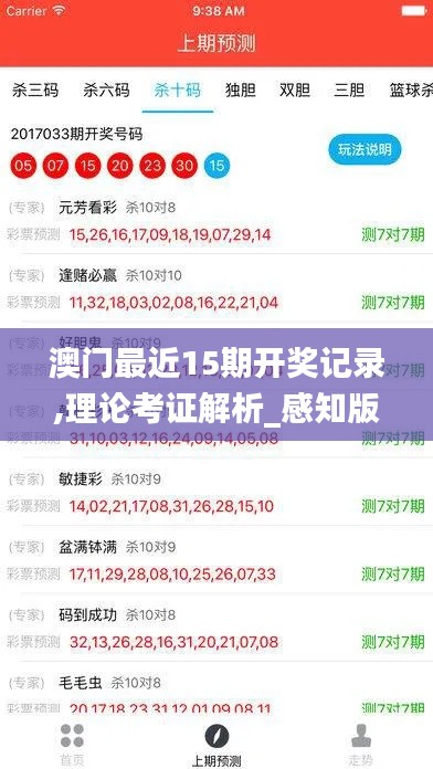 澳门最近15期开奖记录,理论考证解析_感知版YVV7.54