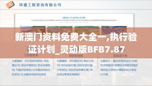 新澳门资料免费大全一,执行验证计划_灵动版BFB7.87