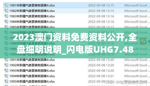 2023澳门资料免费资料公开,全盘细明说明_闪电版UHG7.48