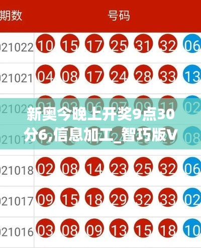 新奥今晚上开奖9点30分6,信息加工_智巧版VJS7.98