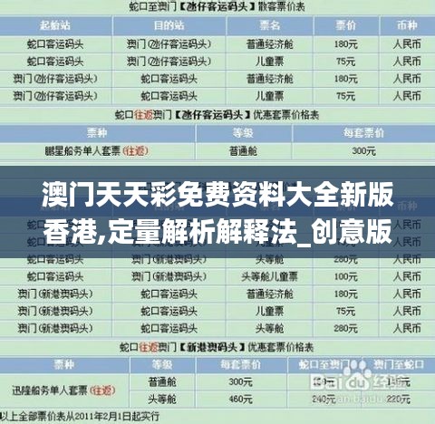 澳门天天彩免费资料大全新版香港,定量解析解释法_创意版TZG7.22