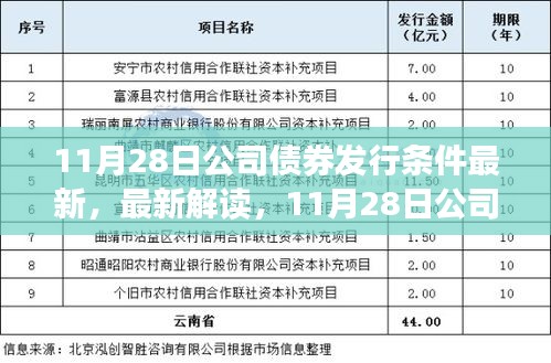 最新解读，11月28日公司债券发行条件详解与最新要求