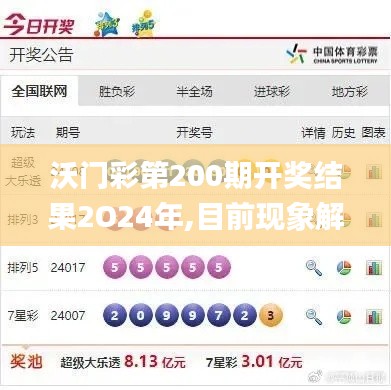 沃门彩第200期开奖结果2O24年,目前现象解析描述_媒体宣传版FFV4.73