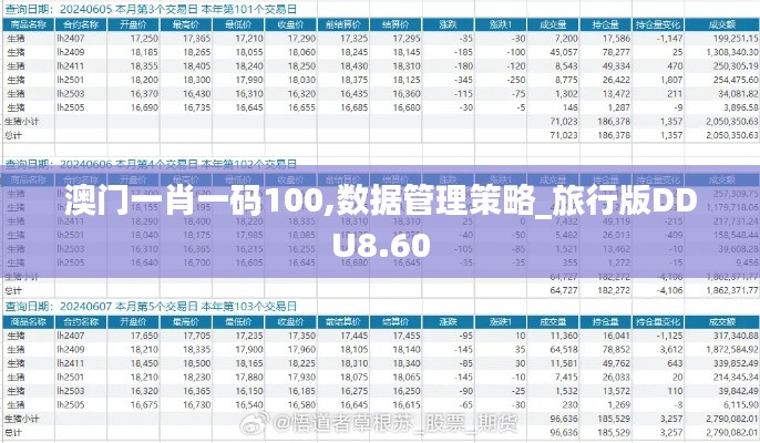 澳门一肖一码100,数据管理策略_旅行版DDU8.60