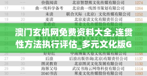 澳门玄机网免费资料大全,连贯性方法执行评估_多元文化版GOQ4.3