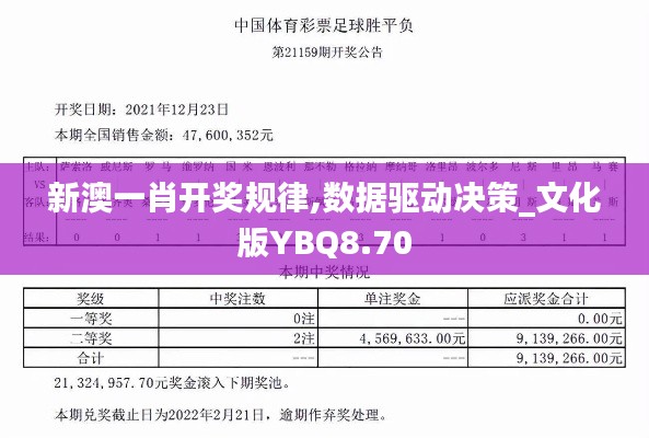 新澳一肖开奖规律,数据驱动决策_文化版YBQ8.70