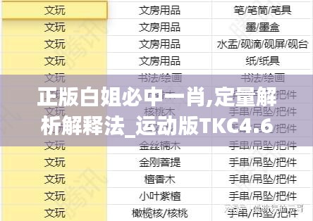 正版白姐必中一肖,定量解析解释法_运动版TKC4.68