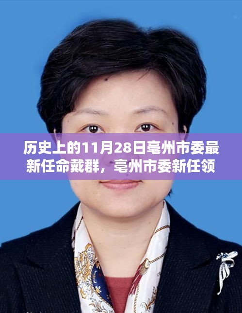 亳州市委新任领导戴群上任，引领科技革新与前沿体验的未来握手日