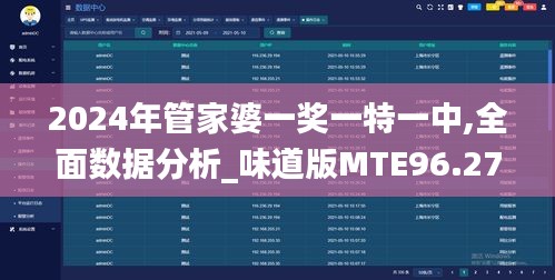 2024年管家婆一奖一特一中,全面数据分析_味道版MTE96.275