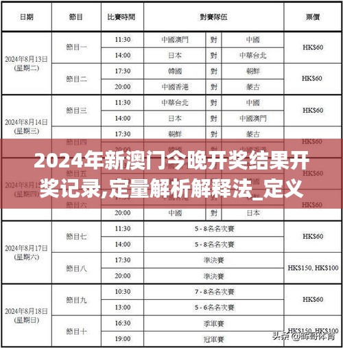 2024年新澳门今晚开奖结果开奖记录,定量解析解释法_定义版DWA1.573