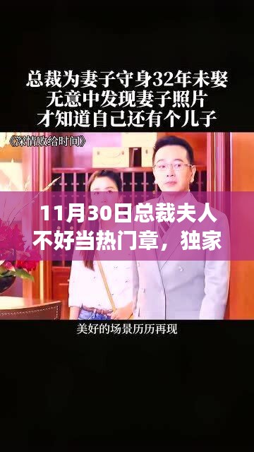 独家揭秘，总裁夫人的科技新宠——总裁夫人热门科技产品盘点（11月30日）