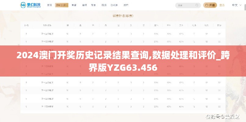 2024澳门开奖历史记录结果查询,数据处理和评价_跨界版YZG63.456