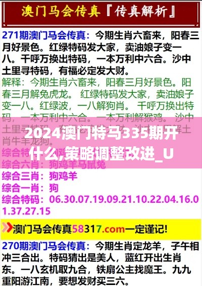 2024澳门特马335期开什么,策略调整改进_UCY47.471娱乐版