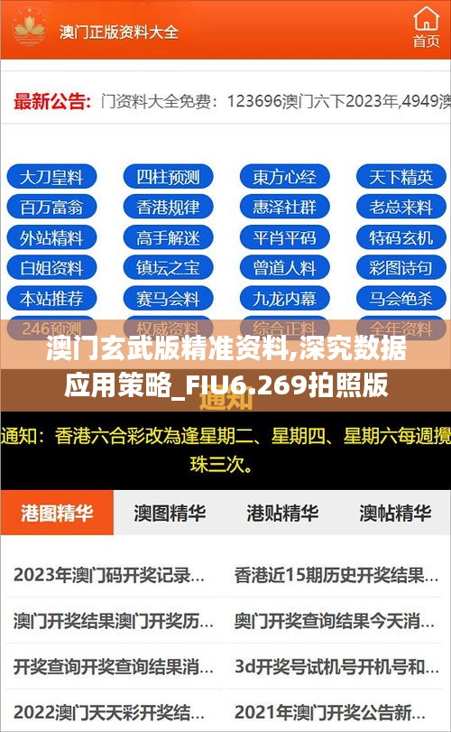 澳门玄武版精准资料,深究数据应用策略_FIU6.269拍照版