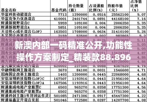 新澳内部一码精准公开,功能性操作方案制定_精装款88.896-3