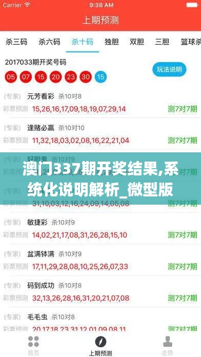 澳门337期开奖结果,系统化说明解析_微型版33.546-8