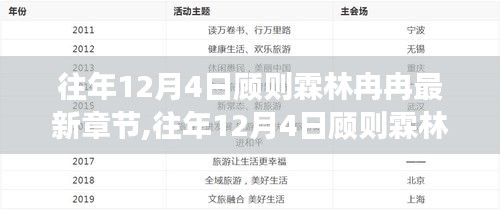 往年12月4日，顾则霖与林冉冉的情感成长故事揭秘