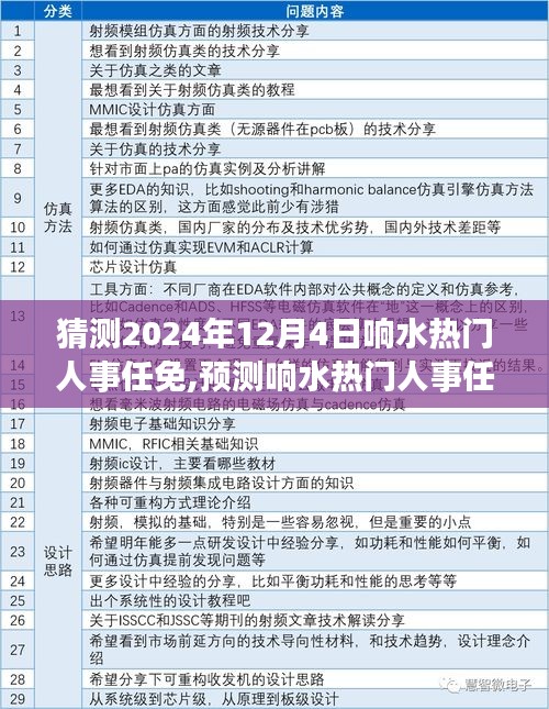 聚焦未来，预测响水人事任免动向，展望2024年12月4日