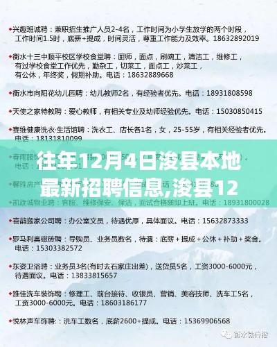 往年12月4日浚县本地最新招聘信息,浚县12月4日最新招聘信息，学习变化，自信成就梦想，开启职场新征程！