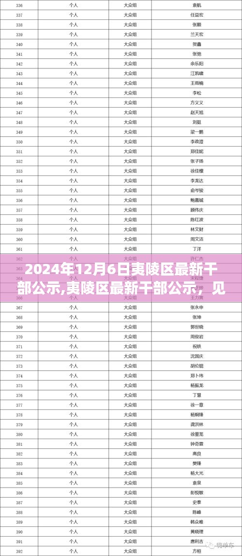 夷陵区干部公示见证变革力量，展望领导者风采，2024年12月6日最新公示