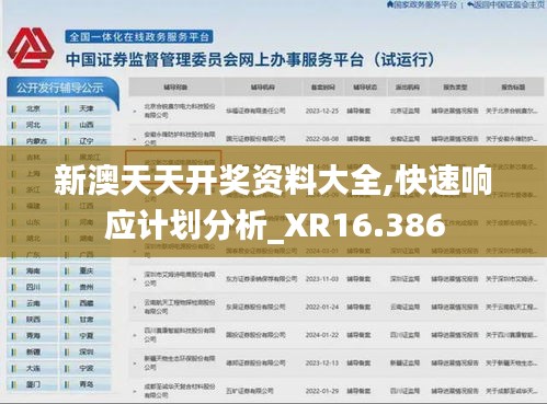 新澳天天开奖资料大全,快速响应计划分析_XR16.386