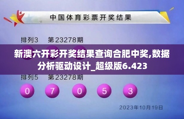 新澳六开彩开奖结果查询合肥中奖,数据分析驱动设计_超级版6.423