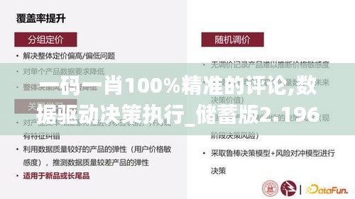 一码一肖100%精准的评论,数据驱动决策执行_储蓄版2.196