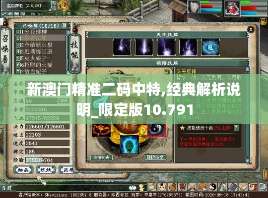 新澳门精准二码中特,经典解析说明_限定版10.791