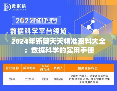 2024年新奥天天精准资料大全：数据科学的实用手册