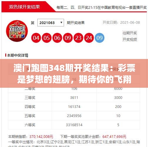 澳门跑图348期开奖结果：彩票是梦想的翅膀，期待你的飞翔