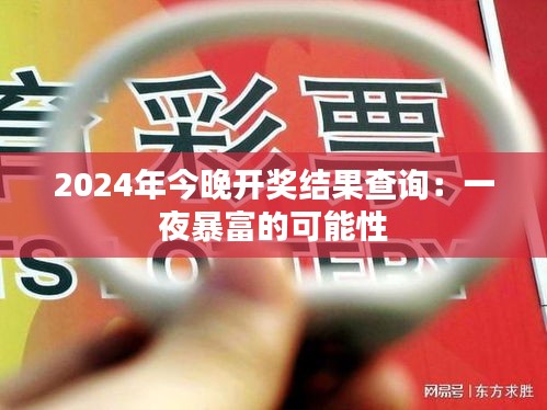 2024年今晚开奖结果查询：一夜暴富的可能性