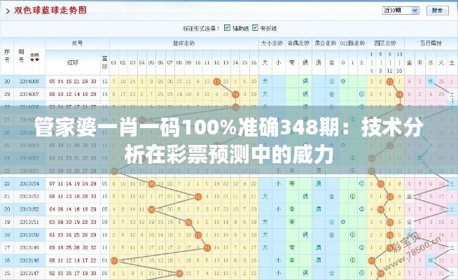 管家婆一肖一码100%准确348期：技术分析在彩票预测中的威力