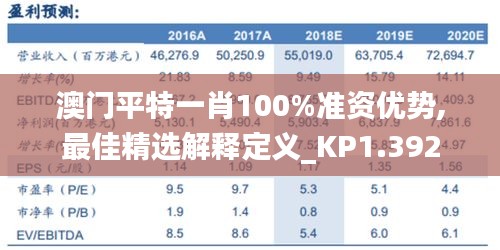 澳门平特一肖100%准资优势,最佳精选解释定义_KP1.392